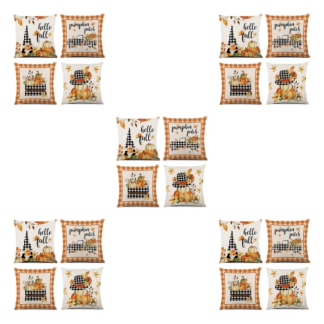 Injueey 4 fundas de almohada suaves y duraderas para una acogedora decoración de noche de Halloween, funda de cojín con ambiente festivo, Type2 NO2