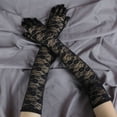 thumbnail image 2 of UJNDER Women Lace Gloves Long Thin Stretch Black Retro Mesh for Wedding and Party Events Black, 2 of 3