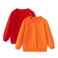 thumbnail image 3 of HAOTAGS 2 Piece Sweatshirts for Boys and Girls, Long Sleeve Round Neck Pullover Tops for Fall Winter Orange 1 Year, 3 of 8