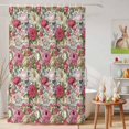 thumbnail image 6 of Shower Curtain Watercolor Peony Dahlia Shower Curtains for Bathroom Decor, Waterproof Polyester Shower Curtain Set with Hooks, Small Stall Size 36" x 72" Spring Floral Leaf, 6 of 9