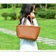 thumbnail image 5 of Bolso de mujer de gran capacidad, bolso de mano tejido de piel dividida, estilo retro francés, bolso de mano tejido para mujer, 5 of 5