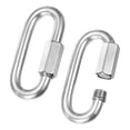 thumbnail image 1 of Conector rápido de 2 paquetes, M12 1/2" acero inoxidable D, enlaces de cadena de reparación para columpios/camping/senderismo/mochila, anillo de llave de torsión [Plata], 1 of 6