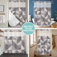thumbnail image 5 of No Hook Shower Curtain with Snap in Liner, Geometric Grey Art Triangle Waterproof Bath Curtain Double Layers with See Through Top Window, Abstract Geometric Pattern Hotel Shower Curtains 72x84in, 5 of 9