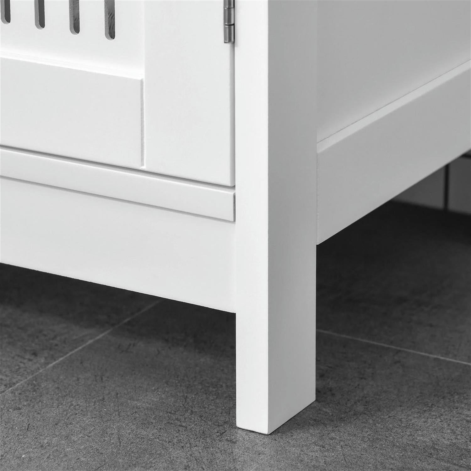 Demi Bonn 23" Bathroom Vanity with U-Shape Cut-Out and Adjustable Shelf, Pedestal Sink 2-Door Cabinet, Under Sink Cabinet, White