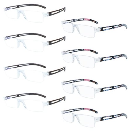 8 Pack Reading Glasses, Blue Light Blocking Computer Reading Glasses for Women and Men, Anti Glare Lightweight Readers (4 Brown+4 Floral,+2.75)