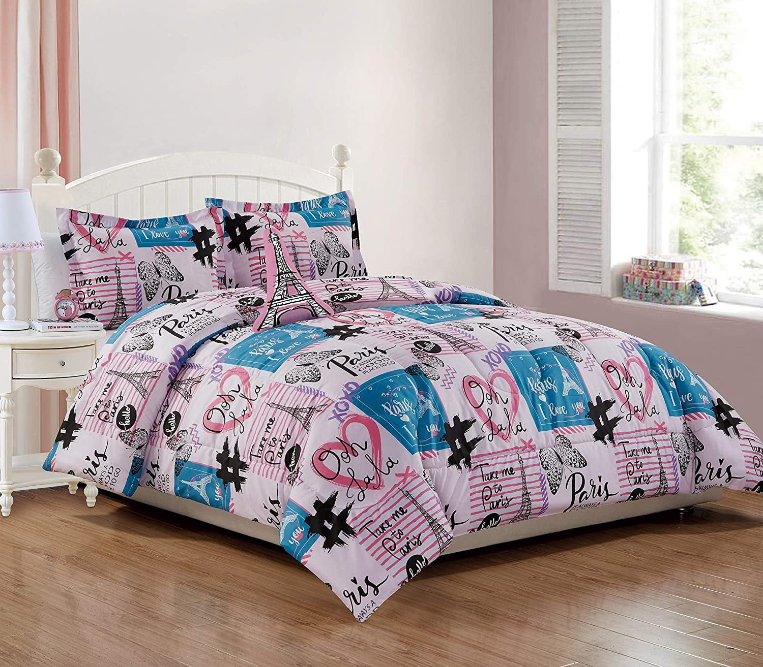 Sapphire Home 4pc Full Size Kids Girls Teens Comforter Set w/2 Shams