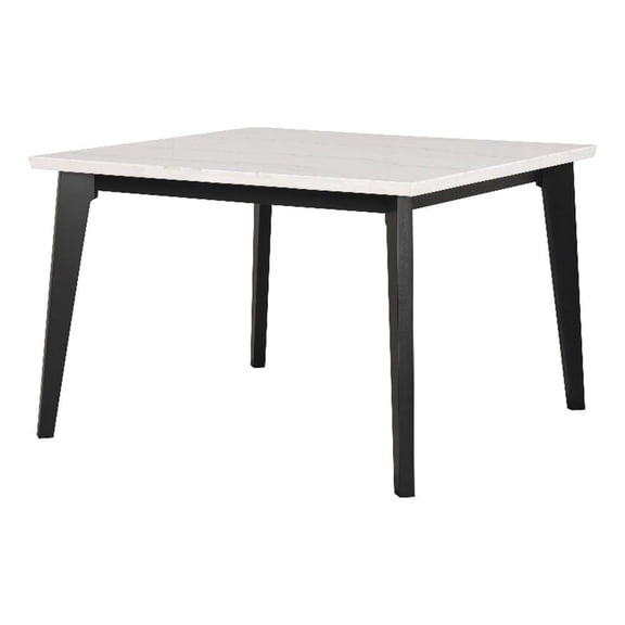 Furniture of America Dorth 54" Square Indoor Counter Height Dining Table, Black and White