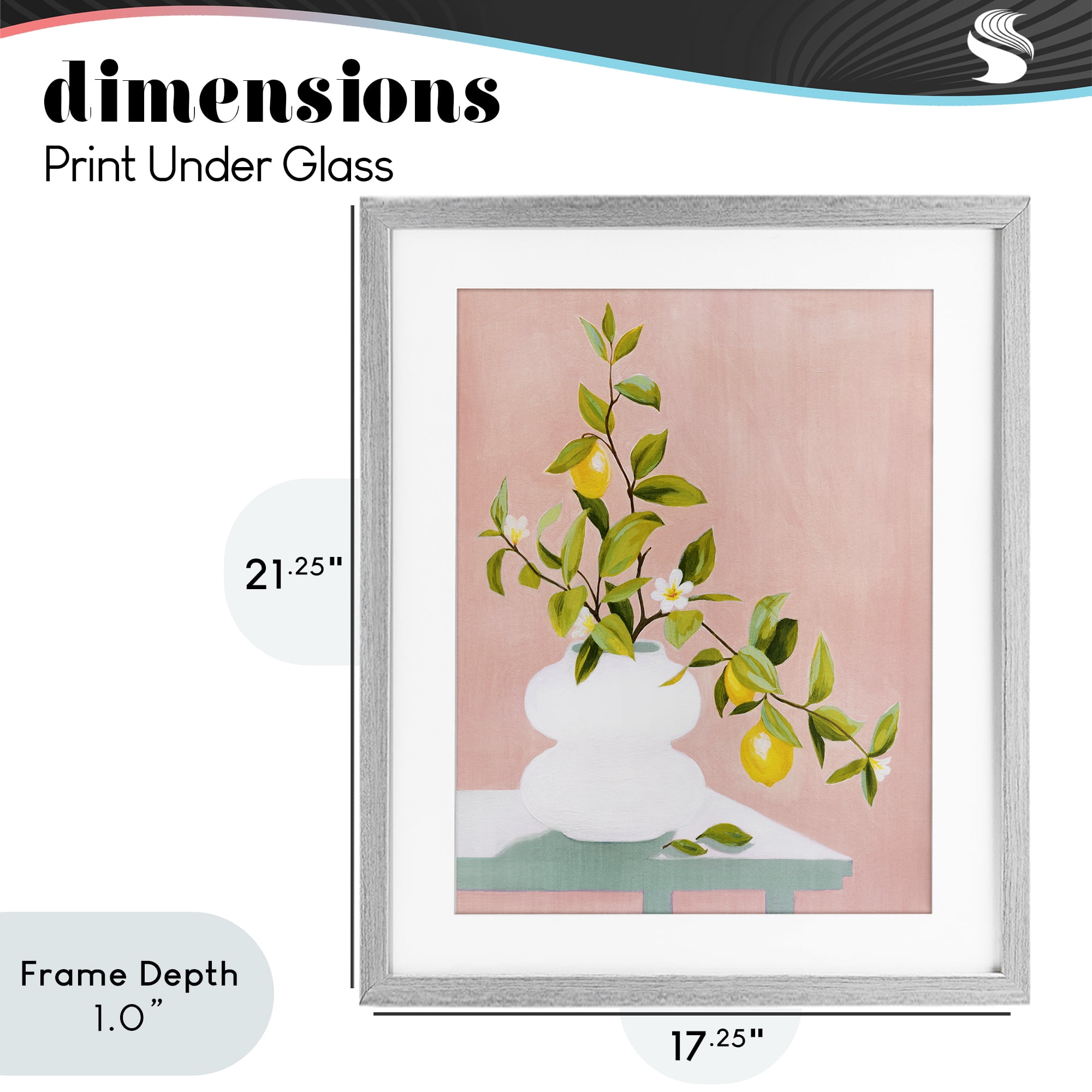 Stupell Industries Afternoon Limoncello Plant Gray Framed Print Under Glass, design by Grace Popp