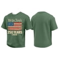 thumbnail image 2 of Mens Independence Day Shirt 250 Anniversary Usa Patriotic Shirts Short Sleeve Graphic We the People T Shirts Crew Neck Big and Tall American Flag Tees Army Green M, 2 of 4