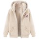 thumbnail image 2 of Chaqueta y sudadera informal con capucha de manga larga para mujer, con estampado de moda, de polar y capucha, 2 of 4