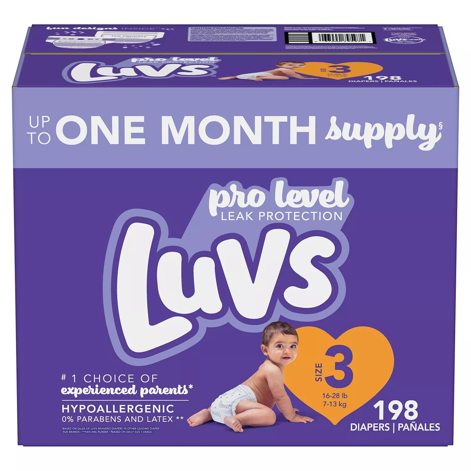 Luvs Pro Level Leak Protection Diapers ( Size 3 198ct. "1628 lb