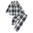 thumbnail image 2 of SILVERCELL 2Pcs Toddler Boys Girls Long Sleeve Pajamas Set Kids Button Down Sleepwear Pjs Christmas Plaid Pajama Loungewear 1-6T, 2 of 9