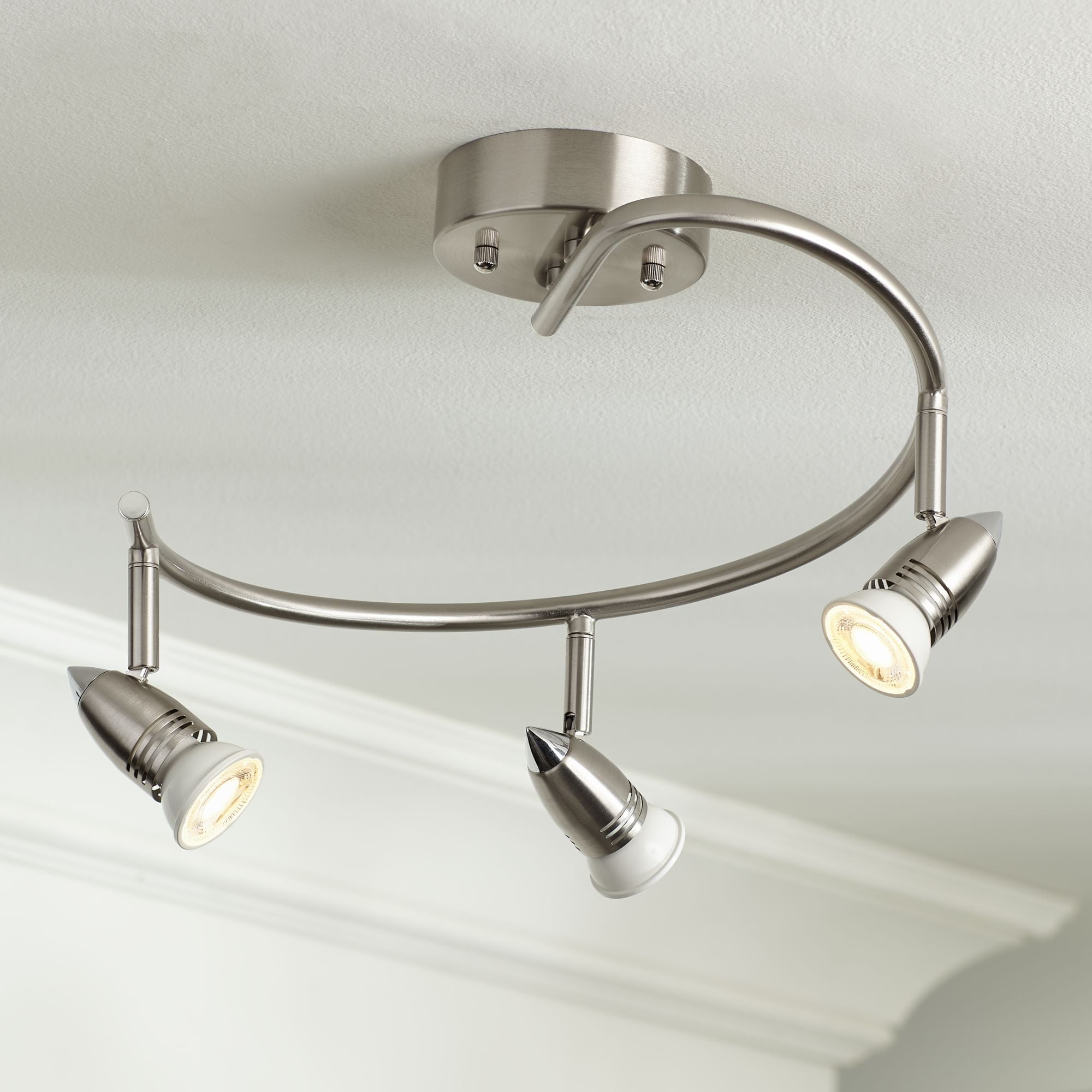 Click Ceiling-mount 240V Flexible Track Lighting System Beautiful Silver Finish 