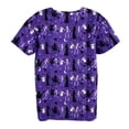 thumbnail image 2 of Gabby Brooke Serene Uniforms Womens Hospital Scrub Top Sparkly Halloween Purple S, 2 of 3