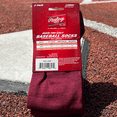 thumbnail image 4 of Rawlings Adult Large Over The Calf Breathable/Nylon Blend Baseball Socks, Maroon, 4 of 6