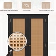 thumbnail image 3 of Homfa Bathroom Cabinet with Rattan Doors, Rattan Linen Storage Cabinet with 2 Drawers, Black, 3 of 7