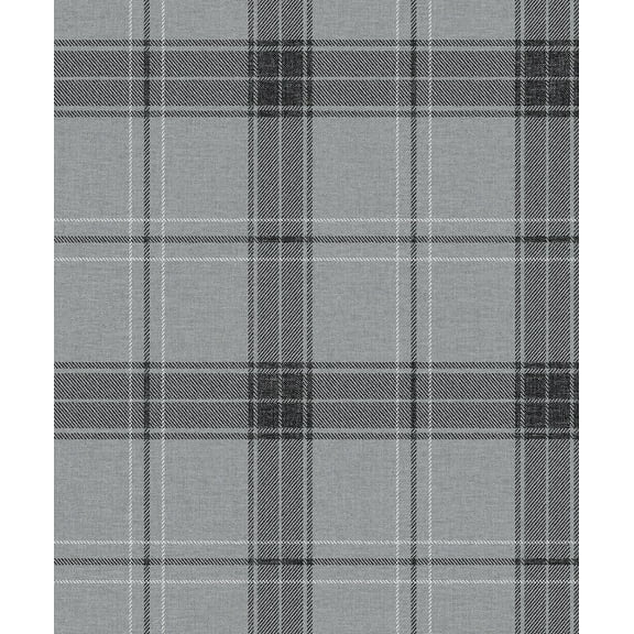 NextWall Greyscale Manorvale Plaid Peel and Stick Wallpaper - 20.9 in. W. x 18 ft. L. Roll