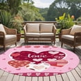 thumbnail image 4 of Round Rugs 8Ft, Pink Valentines Day Round Area Rug Washable Indoor Throw Carpet, Love Hearts Romantic Farmhouse Large Non Slip Circle Rug for Kids Room RV Home Decor Aesthetic, 4 of 8