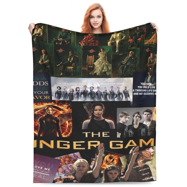 Manta de franela ultra suave y acogedora de The Hunger Games para picnic para niños, niñas y adultos, mantas de felpa ligeras y esponjosas para sofá, cama, sofá, sala de estar