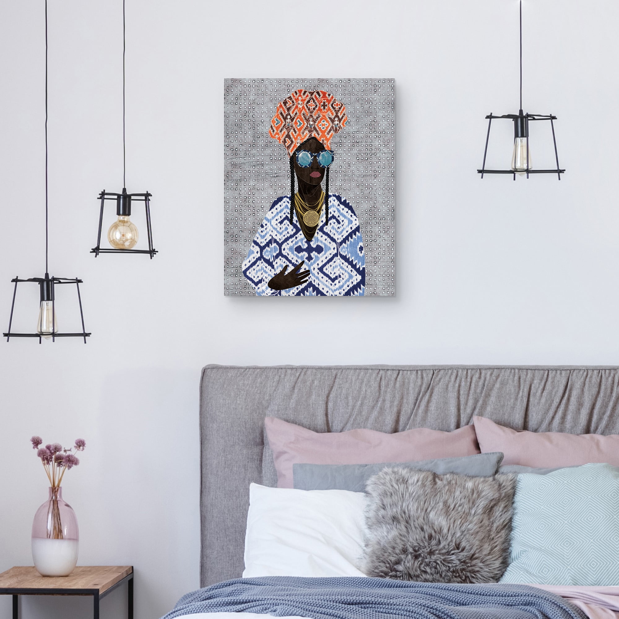 Masterpiece Art Gallery People Dots Queen on Gray Canvas Art Print, 22" x 28", by Nikki Chu