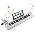thumbnail image 1 of TFixol 61-Key Multifunctional LED Light-Up Keyboard for Beginners with Microphone, 200 Tones & Rhythms, White (Power Adapter & Batteries Not Included), 1 of 6