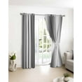thumbnail image 4 of Fsddascl Gray White Ombre Blackout Curtains for Bedroom/Living Room, Thermal Insulated Kitchen Curtains, Greyish Gradient Minimalist Aesthetic Grommet Darkening Window Treatment Drapes 52"x90"x2, 4 of 8