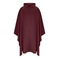 thumbnail image 2 of RYDCOT Men's Plush Solid Color Hooded Pullover , Long & Warm Suggies for Men Loose and Long Sleepwear Wine, 2 of 5
