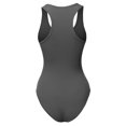 thumbnail image 3 of A2Y Women's Fashion Basic Premium Cotton Racerback Tank Body Suit Ash Grey M, 3 of 5