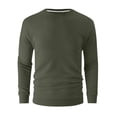 thumbnail image 2 of Men Ribbed Crew Neck Long Sleeve Pullover Sweater Casual Solid Color Top, 2 of 8