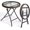 Round, variant on HarmonyStrings 23.6in Modern Brown Rattan Folding Glass Outdoor Side Table, Small Patio Table with Tempered Glass Top,Rectangular,1 Pack