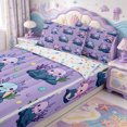 thumbnail image 3 of Manfei Cartoon Axolotl Print Zipper Queen Comforter Set with Fitted Sheet and 2 Pillowcases,Ocean Themed Animal Zipper Bedding Set,Colorful Stars Reversible,4 Pieces, 3 of 7