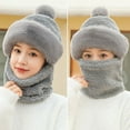 thumbnail image 4 of vnanda Hat Scarf Combo Women's Winter Beanie Hat with Scarf Knitted Windproof Padded Thickened Cycling Integrated Hat Scarf Cold Weather Hat, 4 of 8