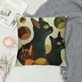 thumbnail image 2 of PIKWEEK  Boho Abstract Black Cat Decorative Throw Pillow Covers, Bohemian Sun Plant Leaves Porch Patio Outdoor Pillowcase, Minimalist Aesthetic Modern Art Cushion Case Home Decor, 2 of 5