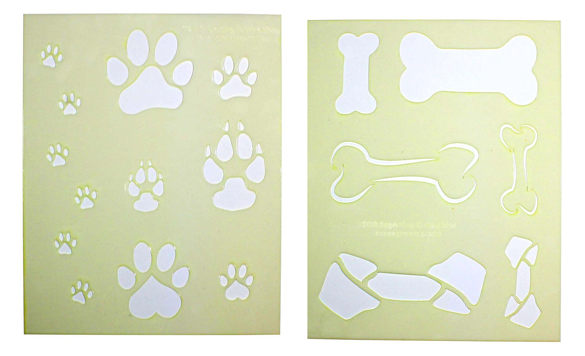 Dog Bone/Paw Print 2 Piece Stencil Set 14 Mil 8" X 10" Painting /Crafts/  Templates - Walmart.com
