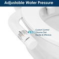 thumbnail image 4 of Ultra-Slim Bidet Toilet Seat Attachment, Dual Nozzle (Frontal and Rear Wash) Non-Electric Fresh Water Toilet Bidet with Adjustable Water Pressure, 4 of 6