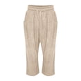 thumbnail image 6 of Endives Women's Sweatpant Wide Leg Pants Corduroy High Waist Barrel Pants Comfy Baggy Sweatpants Beige, 6 of 7
