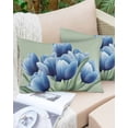 thumbnail image 6 of Navy Blue Tulip Throw Pillow Cover 12 x 20 Inch Decorative Pillow Cover Chic Elegant Flowers Botanical Sage Green Lumbar Pillowcase Seasonal Rectangle Cushion Case for Couch Sofa Bed Living Room, 6 of 7