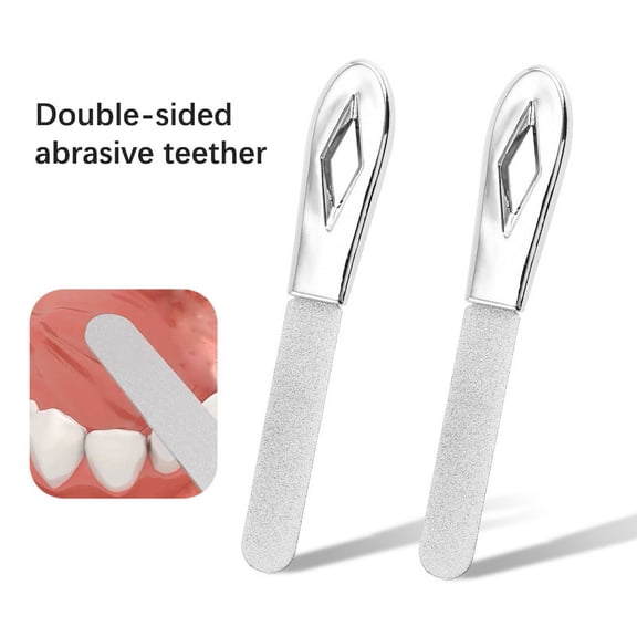 Stainless Steel Teeth File Tooth Grinding Tools Wisdom Tooth Sandpaper Stick Dental Correction Tools Tooth Alignment Silvery
