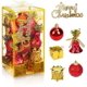 thumbnail image 1 of Juego de adornos para árboles de Navidad, 32 piezas Mini adornos de bolas rojas y doradas de Navidad para árboles de Navidad Ormromra WMZL-2258-1, 1 of 8