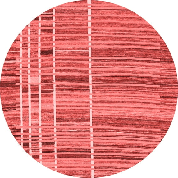 Ahgly Company Indoor Round Abstract Red Modern Area Rugs, 3' Round