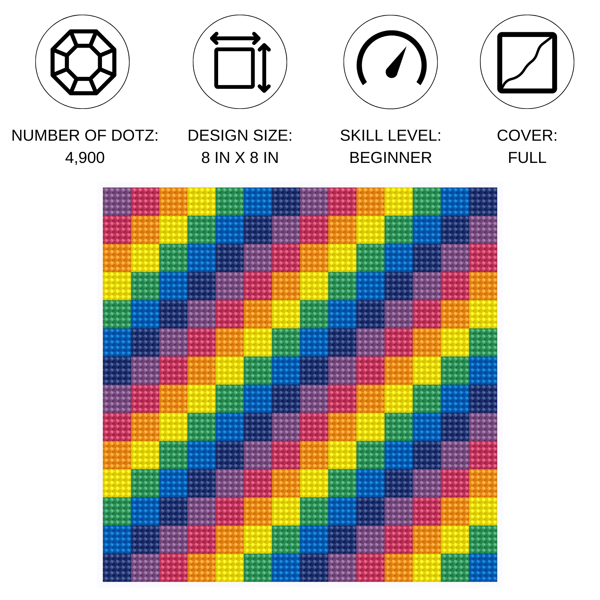 Diamond Dotz Tetriminos Diamond Painting Kits for Adults - Diamond Art Kits a Relaxing Creative Craft Kit with Dotz Gems Ki8x8
