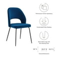thumbnail image 3 of Side Dining Chair, Set of 2, Black Blue Navy, Velvet, Modern Contemporary, Kitchen Room Cafe Bistro Restaurant Hospitality, 3 of 8