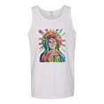 thumbnail image 2 of Wild Bobby Rainbow Painted Mother Mary Dean Russo Design Inspirational/Christian Men Tank Top, White, X-Large, 2 of 6