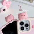 thumbnail image 3 of Cute Phone Case Compatible with iPhone 11, Silicone Camera Lens Protector Cover 3D Retro Kawaii Protective Phone Cases Cover (Pig, iPhone 11), 3 of 13