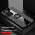 thumbnail image 1 of Funda con textura de cuero para Samsung Galaxy S21 S 21 Ultra Car, soporte de anillo magnético, cubierta para Samsung S20 S22 Plus S20 FE S21 + Fivean unisex, 1 of 2