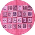 thumbnail image 1 of Ahgly Company Indoor Round Abstract Pink Modern Area Rugs, 6' Round, 1 of 4