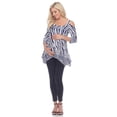thumbnail image 2 of White Mark Women's Maternity Printed Cold Shoulder Top, 2 of 4