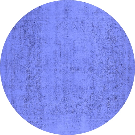 Ahgly Company Indoor Round Oriental Blue Industrial Area Rugs, 5' Round