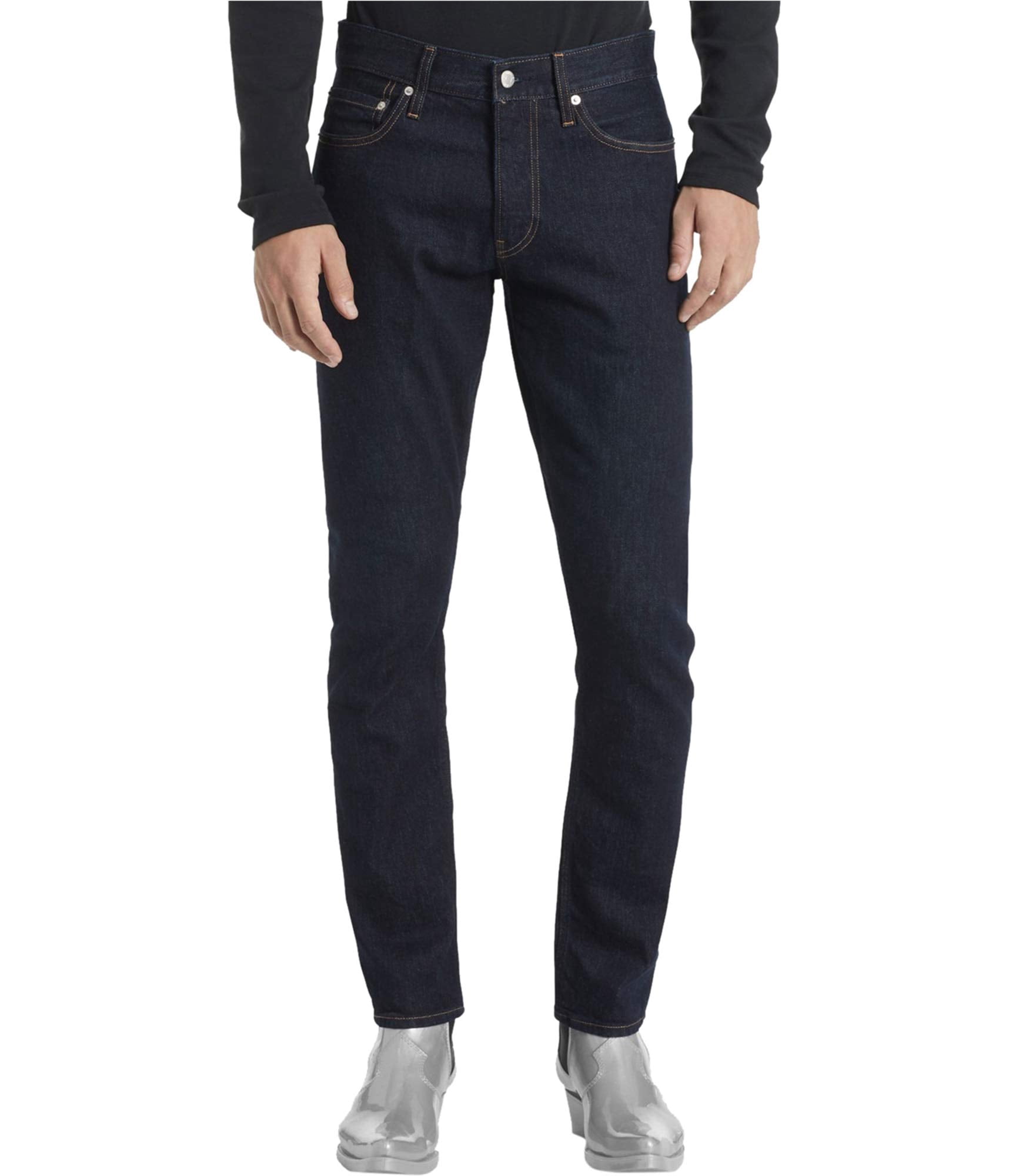 Calvin Klein Jeans Homme Taille Basse Brodé Slim Jeans Bleu 40/32