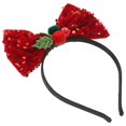 thumbnail image 4 of Cute Christmas Bow Hair Band for Girls Masquerades and Performances Adjustable Red Fabric 1Pcs, 4 of 5